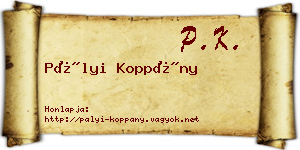 Pályi Koppány névjegykártya